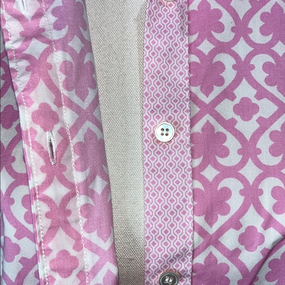 Talbots Pink Geometric Button Down Shirt - Picture 4 of 12